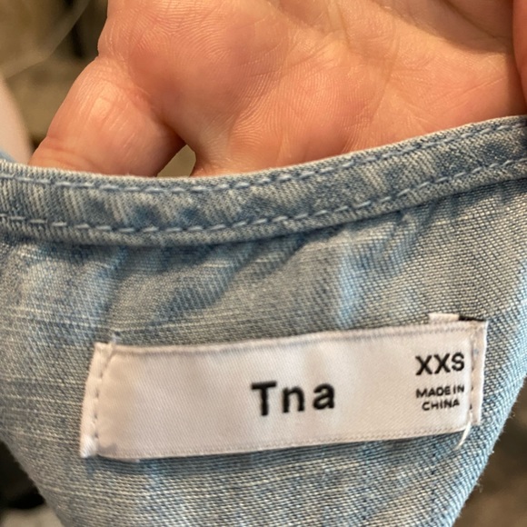 **Sold** Aritzia (TNA) XXS slip dress. Denim look. Light blue. - Picture 3 of 3